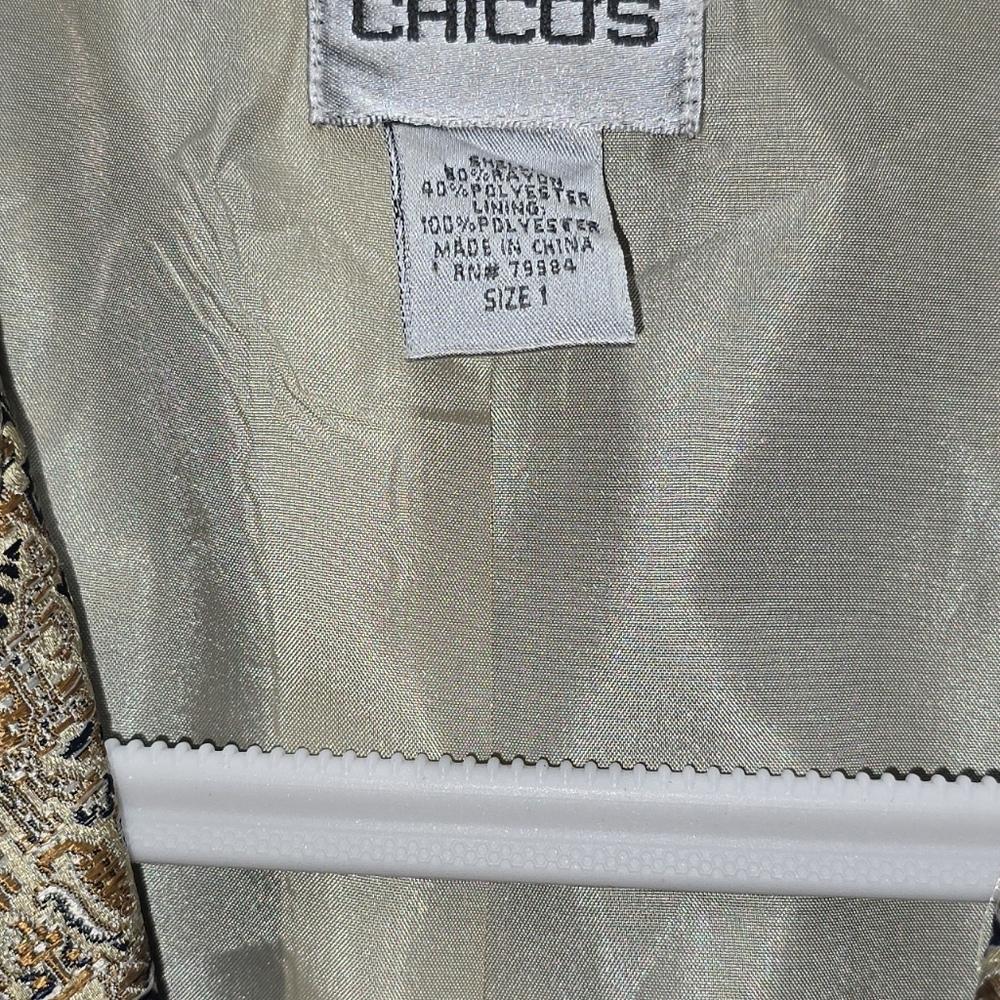 Chico's Gold and Black Women's Jacket(Size 1) - Picture 8 of 9